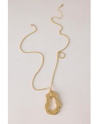 By Anthropologie - Plated Hammered Pendant Necklace - Lyst