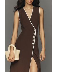 Mare Mare Faux-Leather Strapless Slim Midi Dress in Black | Lyst UK