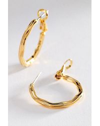 Anthropologie - Ribbed Hoop Earrings - Lyst
