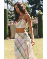 Celandine - Cotton Lace-Up Crop Top - Lyst