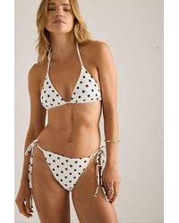 4th & Reckless - Emily Polka Dot Triangle Bikini Top - Lyst
