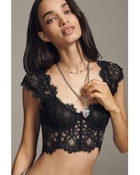 By Anthropologie - The Giselle Lace Bustier: Cap-Sleeve Edition - Lyst