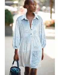 Maeve - The Bettina Tiered Shirt Dress By Mini Velvet Edition - Lyst