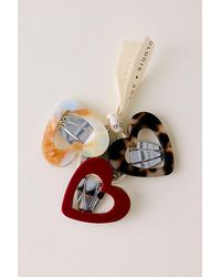 By Anthropologie - Assorted Heart Hair Clips, Set Of 3 - Lyst