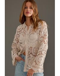 Object - Petra Long-sleeve Crochet Shirt - Lyst