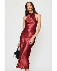 By Anthropologie - Halter Satin Midi Slip Dress - Lyst