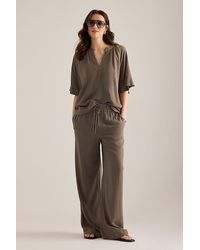 SELECTED - Viva Gulia Linen-Blend Wide-Leg Trousers - Lyst