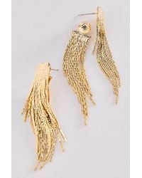 By Anthropologie - Metal Fringe Drop Earrings - Lyst