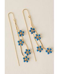 By Anthropologie - Plated Daisy Sparkle Threader Earrings - Lyst
