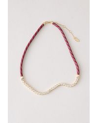 By Anthropologie - Corded Crystal Necklace - Lyst