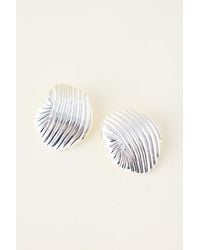 By Anthropologie - Ribbed Statement Stud Earrings - Lyst
