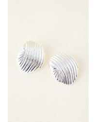 By Anthropologie - Ribbed Statement Stud Earrings - Lyst