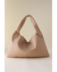 By Anthropologie - Woven Faux-Leather Oversized Slouchy Tote Bag - Lyst