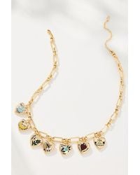 By Anthropologie - Heart Charm Link Necklace - Lyst