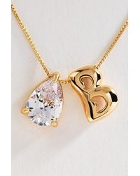 By Anthropologie - Bubble Initial & Pear-Cut Stone Necklace - Lyst