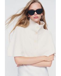 By Anthropologie - Cropped Funnel-Neck Poncho - Lyst
