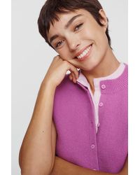 Maeve - Cap-Sleeve Wool-Blend Cardigan - Lyst