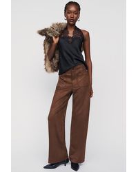 Maeve - @Merricksart X Faux-Suede Full-Length Colette Trousers - Lyst