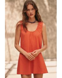 Celandine - Easy Linen-Blend Scoop Mini Dress - Lyst