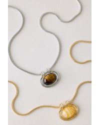 Anthropologie - Stone Pendant Chain Necklace - Lyst