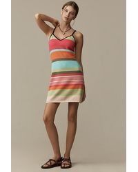 Siempre - Cotton V-Neck Knit Mini Dress - Lyst