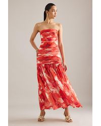 Bardot - Solana Strapless Drop-Waist Mesh Maxi Dress - Lyst