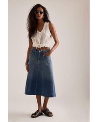 By Anthropologie - Seamed Denim Midi Skirt - Lyst