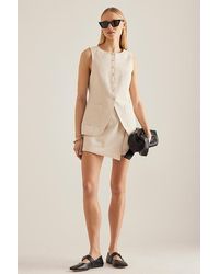 By Anthropologie - Linen-Blend Longline Waistcoat - Lyst