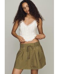 By Anthropologie - Pleated Drawstring Mini Skirt - Lyst