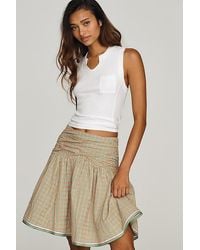 Maeve - Cotton Drop-Waist Mini Skirt - Lyst