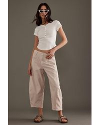 Pilcro - High-rise Cropped Bow-leg Trousers - Lyst