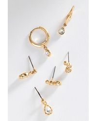 By Anthropologie - Crystal Stud & Hoop Earrings, Set Of 3 - Lyst