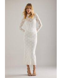 Bardot - Carmen Lace Corset Long-Sleeve Midi Dress - Lyst
