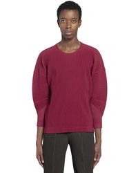 Homme Plissé Issey Miyake Round Sleeve Top - Red