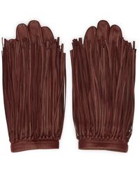 Carven - Guanti Con Frange Burgundy - Lyst