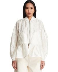 Sacai - Giacca Con Baschina Bianca - Lyst