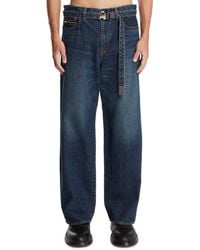 Sacai - Wide-Leg Jeans With Belt - Lyst
