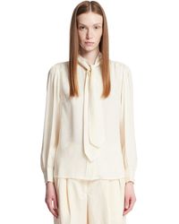 Gucci - Gg Interlocking Crepe Satin And Silk Shirt - Lyst