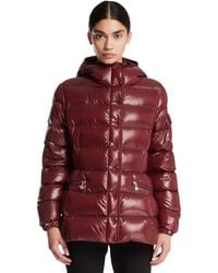 Moncler - Burgundy Barante Short Down Jacket With Hood - Lyst