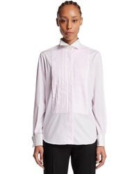 DECHAMPS - Plisse Plastron Shirt - Lyst