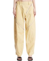 The Attico - Pantaloni Lunghi Con Zip Gialli - Lyst