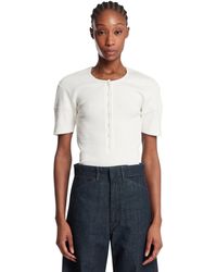 Lemaire - Cotton Henley T-Shirt - Lyst
