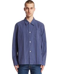 Our Legacy - Camicia Heusen A Quadri Blu - Lyst