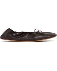 The Row - Rounded Leather Ballet Flats - Lyst