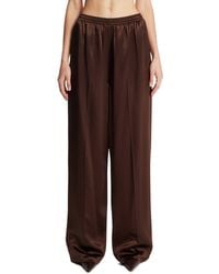 L'EMIUNE - Wide-Leg Silk Trousers - Lyst