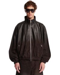 Purple Denim - Leather Track Jacket - Lyst