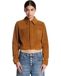 FRAME - The Suede Small Jacket - Lyst