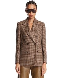 Max Mara - Plaid Wool Double-Breasted Blazer - Lyst