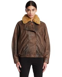 R13 - Shearling Leather Jacket - Lyst