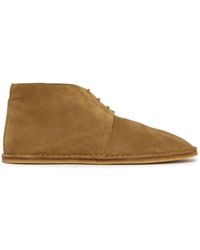 The Row - Nicola Lace-Up Suede Ankle Boots - Lyst